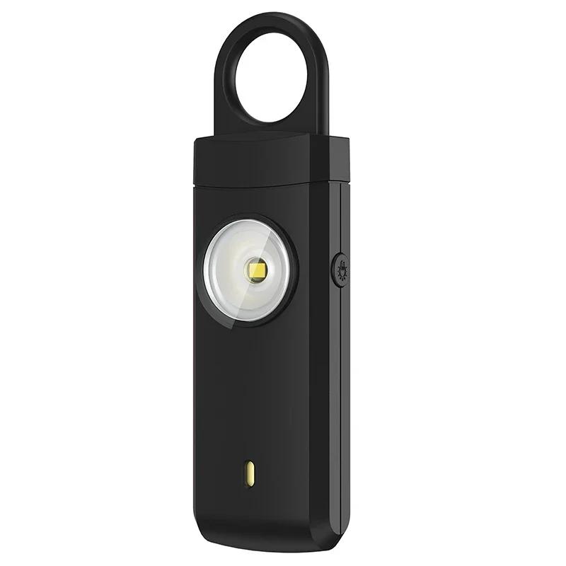 Rechargeable Safety Keychain Personal Safety  Alarm 130dB Buzzer with SOS Strobe Light Female Anti Wolf Device Security Tools