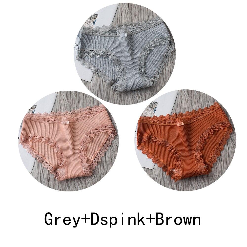 3PCS/lot Cotton Panties Women Comfortable Underwears Sexy Middle-Waisted Underpants Female Lingerie Big Size Ladies Briefs