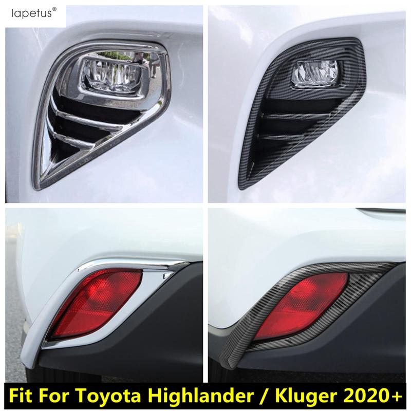 Front Rear Fog Light Lamp Frame Decoration Cover Trim For Toyota Highlander / Kluger - 2025 ABS Chrome Accessories Exterior