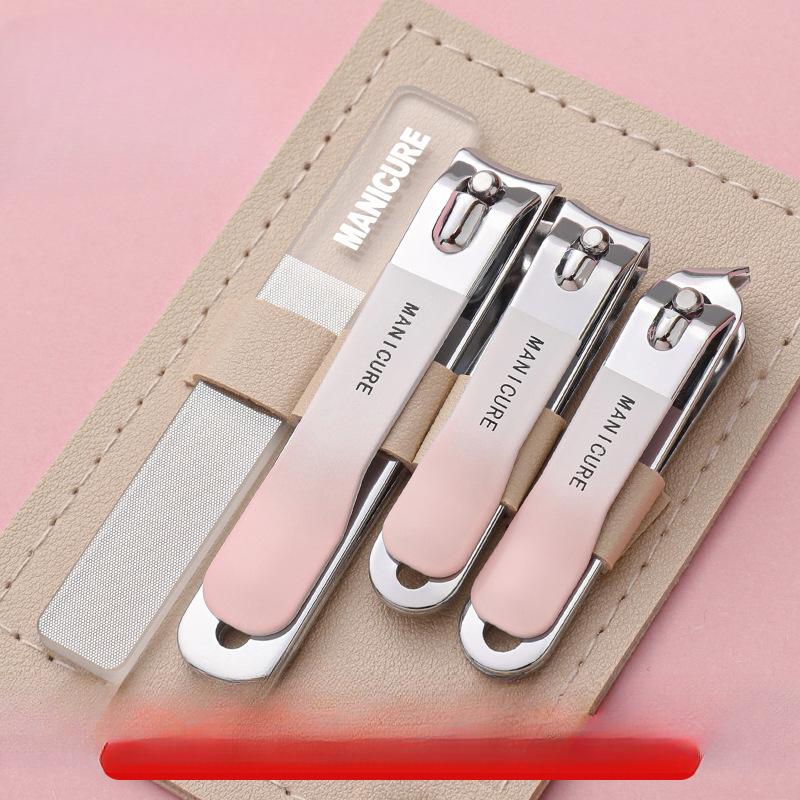 Portable Nail Clipper Set Gradient Color Nail Clippers Stainless Steel Manicure Pedicure Professional Nail File Manicure Kit