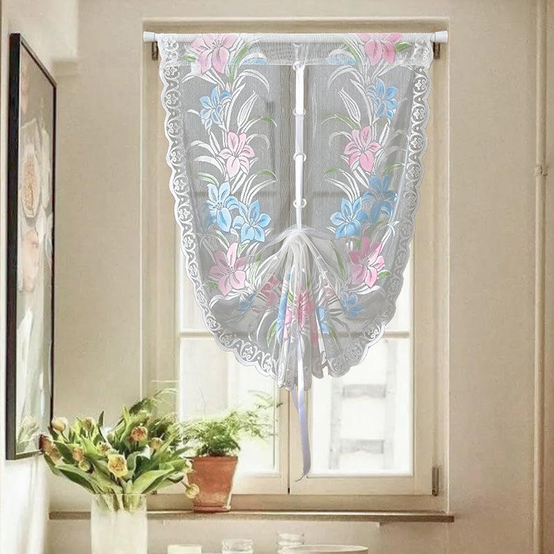 Lace Tear Pull Roller Blind Day Night Double Layer Lift Curtain for Window Home Decor