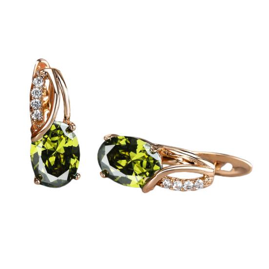 Attraktive Ohrringe mit Schnalle, oval, weiblich, exquisit