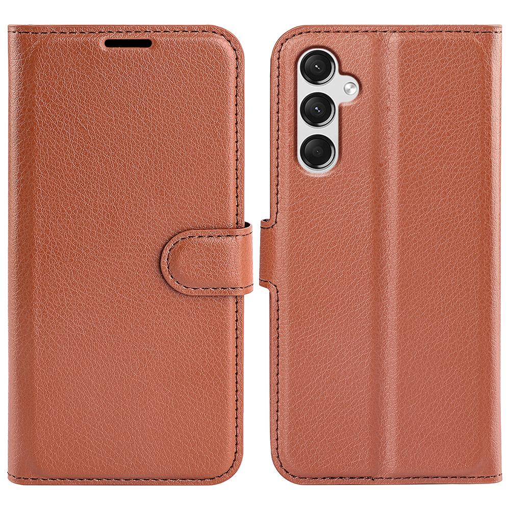 For Samsung Galaxy A25 5G (Global) (161.0 X 76.5 X 8.3mm) Case Slim-Fit Wallet Phone Shell Litchi Texture Leather Stand Cover