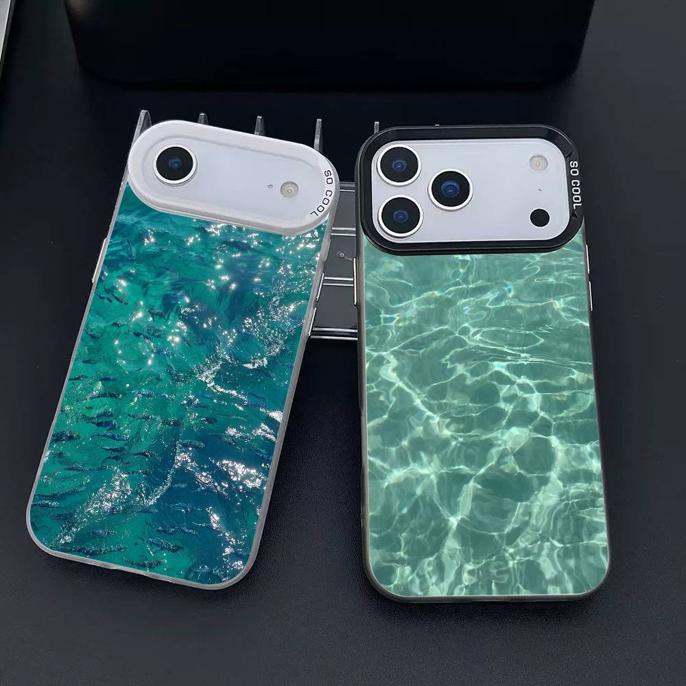 Waves phone case for iPhone 17 17Air 16 15 14 13 12 11 Pro Max Plus Colorful Silver