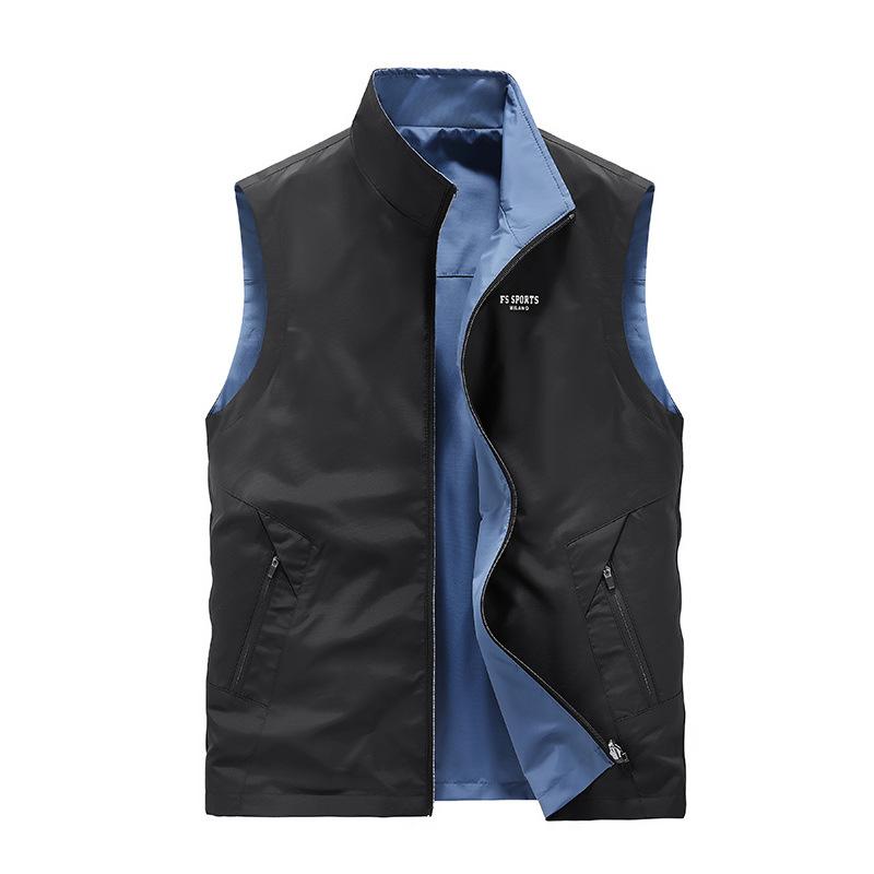 New Two-sided Vest Men's Autumn Thin Loose Large Size Outdoor Quick-drying Casual Youth Top Vest Jacket