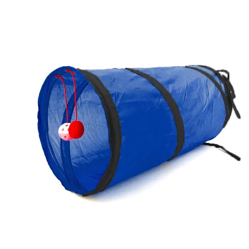 Cat Tunnel Toy Funny Pet 2 Holes Play Tubes Balls Collapsible Crinkle Kitten Toys Puppy Rabbit Playing Tunnel Tubes