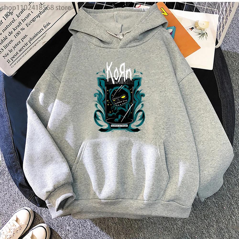 

Korn Band Hoodie Cute Winter Women Sweatwear Long-sleeved Couple Soft Aesthetic Men Clothing Print Graphic Hoodies Fit S