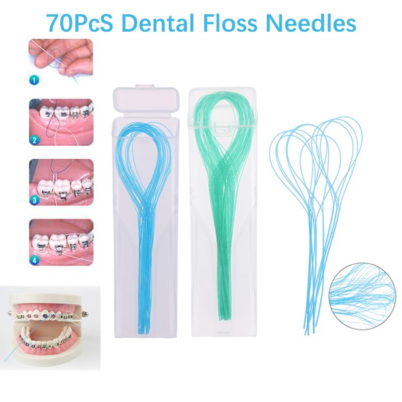 70ks/krabice Návlek na zubní nit Dental Traction Line 0,5 mm Návlek na korunku, rovnátka, můstek, implantát Nástroj na protahování rovnátek