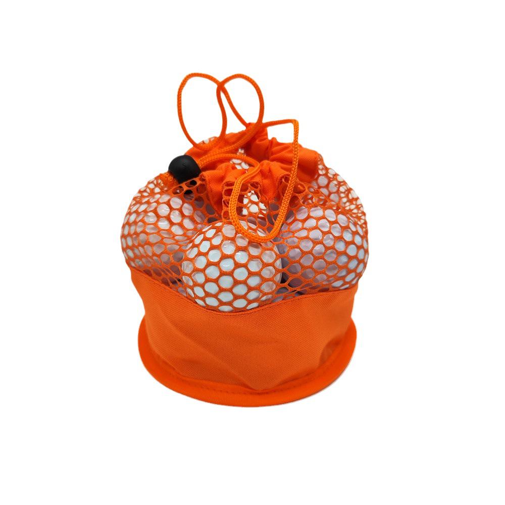 

Nylon Golf Ball Net Bag, No Logo, Holds 12 Balls, Storage for Sports Equipment. оранжевый