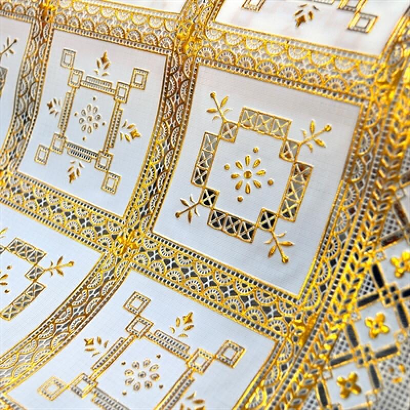 Nordic-style waterproof lace tablecloth FL-2981BG beige gold (Width) 49cm x (Length) 50cm