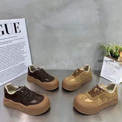 Flats Platform Sneakers Brand Women Shoes 2024 Trend Thick Sole Shoes Autumn Designer Suede Lace Up Zapatillas De Mujer Zapatos