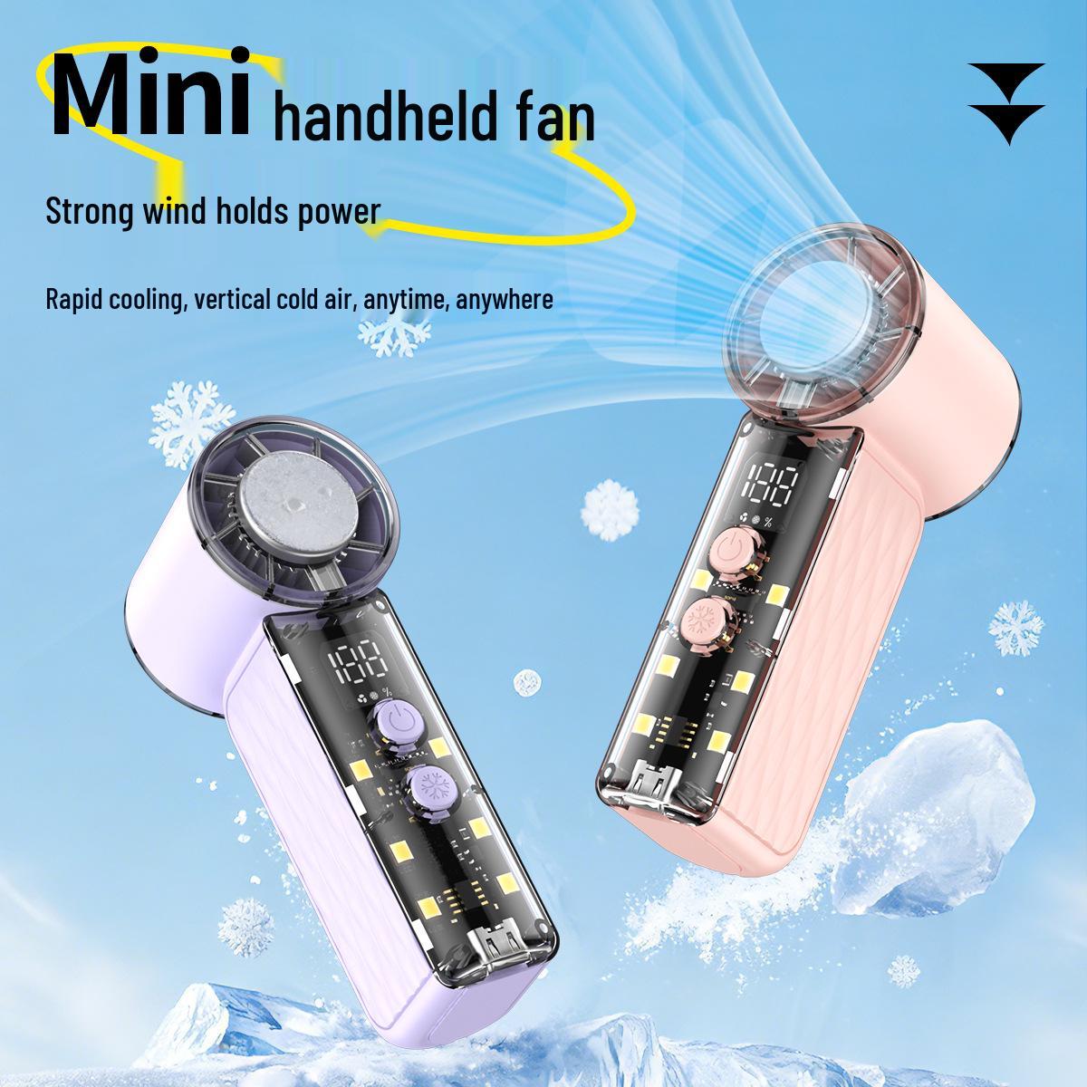 Macaron Color T243 Handheld Portable Fan with Night Light & Digital Display 1200mAh-2000mAh Battery