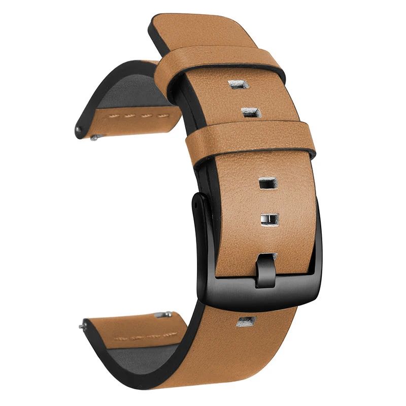 18mm 20mm 22mm 24mm Genuine Leather for Samsung Galaxy Watch 3 46mm 42mm 4 5 Pro Active 2 40 44 for Huawei Watch GT2 3 PRO