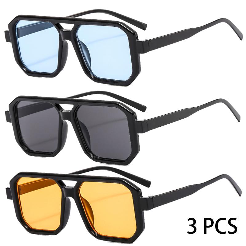 1/3 Pcs Trendy Square Decoration Shades Retro Oversize Gradient Women Sunglasses Men's Brand Sun Glasses for Driving Fishing