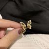 Trendy New Fashion Silver Color Open Dancing Moving Butterfly Rings Dainty Insect Minimalist Rings For Women Girl Jewelry