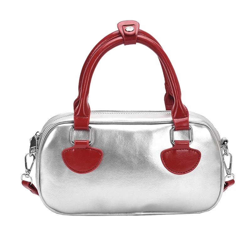 Women's crossbody bag with monochromatic stitching line zippered internal pocket high quality fashionable