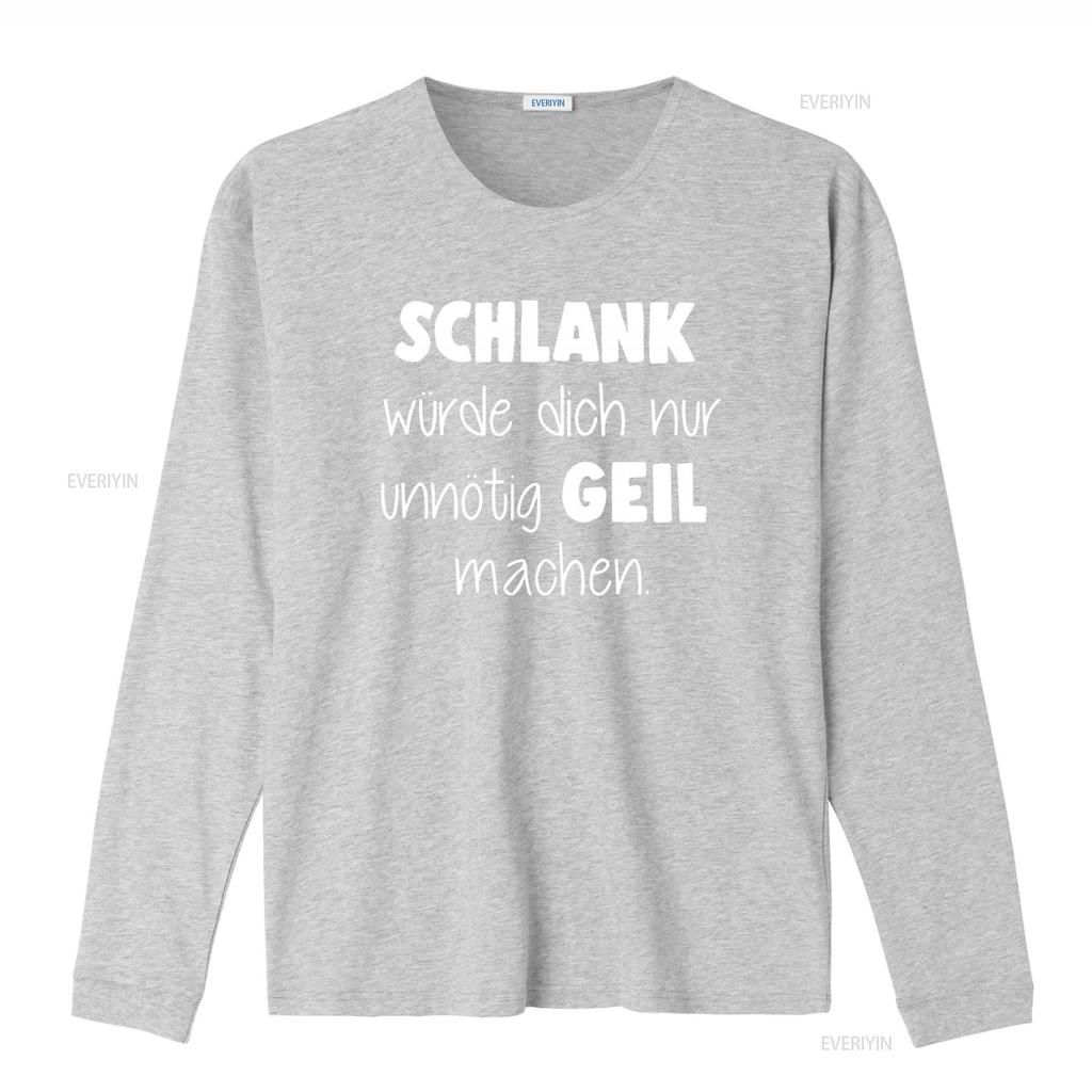 Mens Slim Fit T Shirt SCHLANK Würde Dich Nur Unnötig GEIL Machen Fun Moonworks Vintage Washed Unisex Stretched Homme Versatile