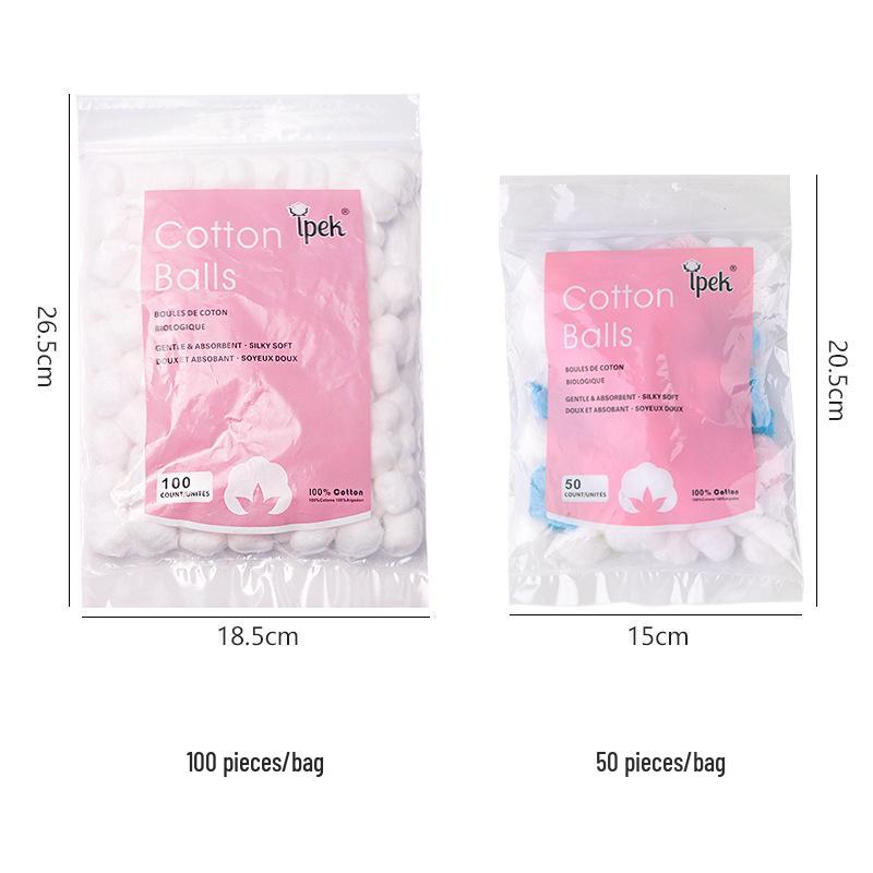 100 Pure Cotton Nail & Makeup Remover Pads - White, Lint-Free, Disinfected.