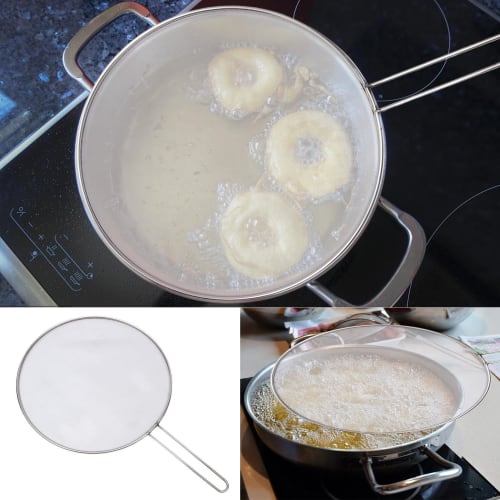 Oil Splash Guard Net for Tempura, Fries, and Deep-fried Foods, Prevents Splashes, Drains Water, and Prevents Oil Splashes. Easy To Clean, Stainless St