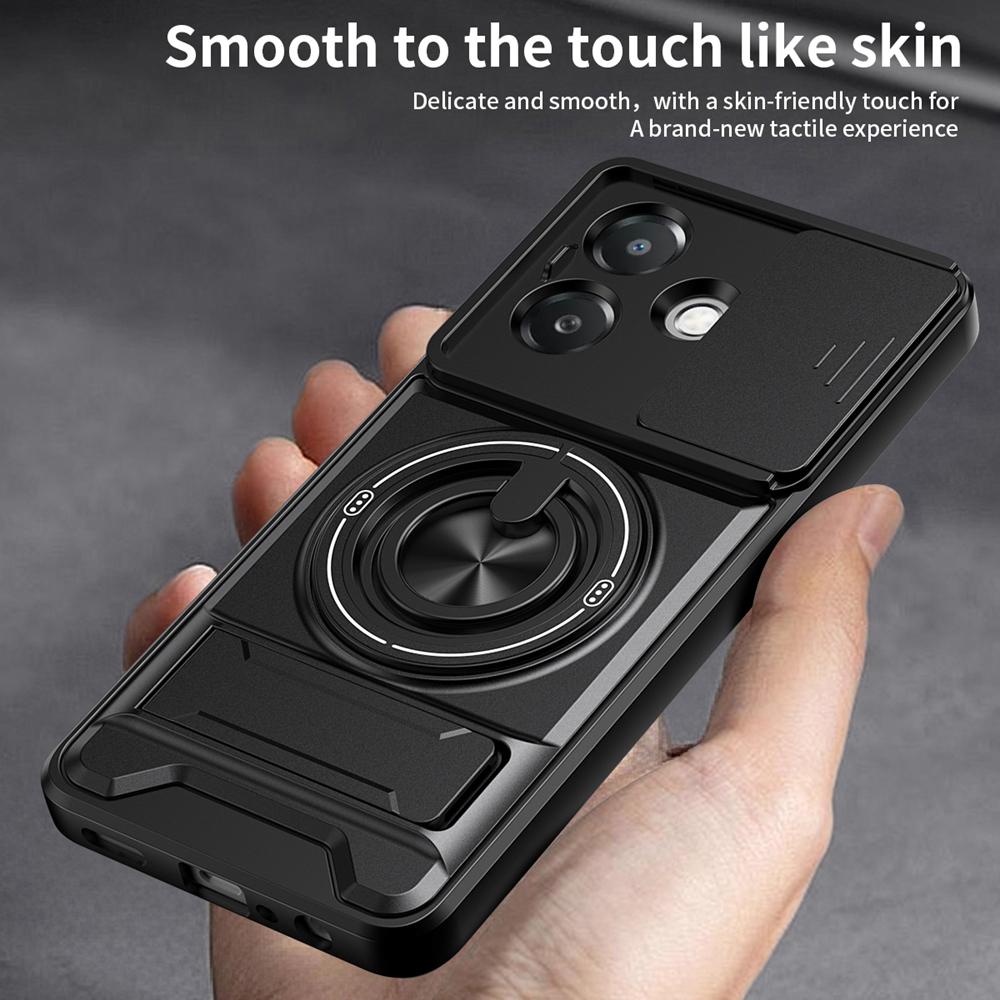 KEYSION Magnetic Phone Case for OPPO A3 A3X 5G A5i Slide Camera Protection Upright Kickstand 360 Ring Shockproof Back Cover
