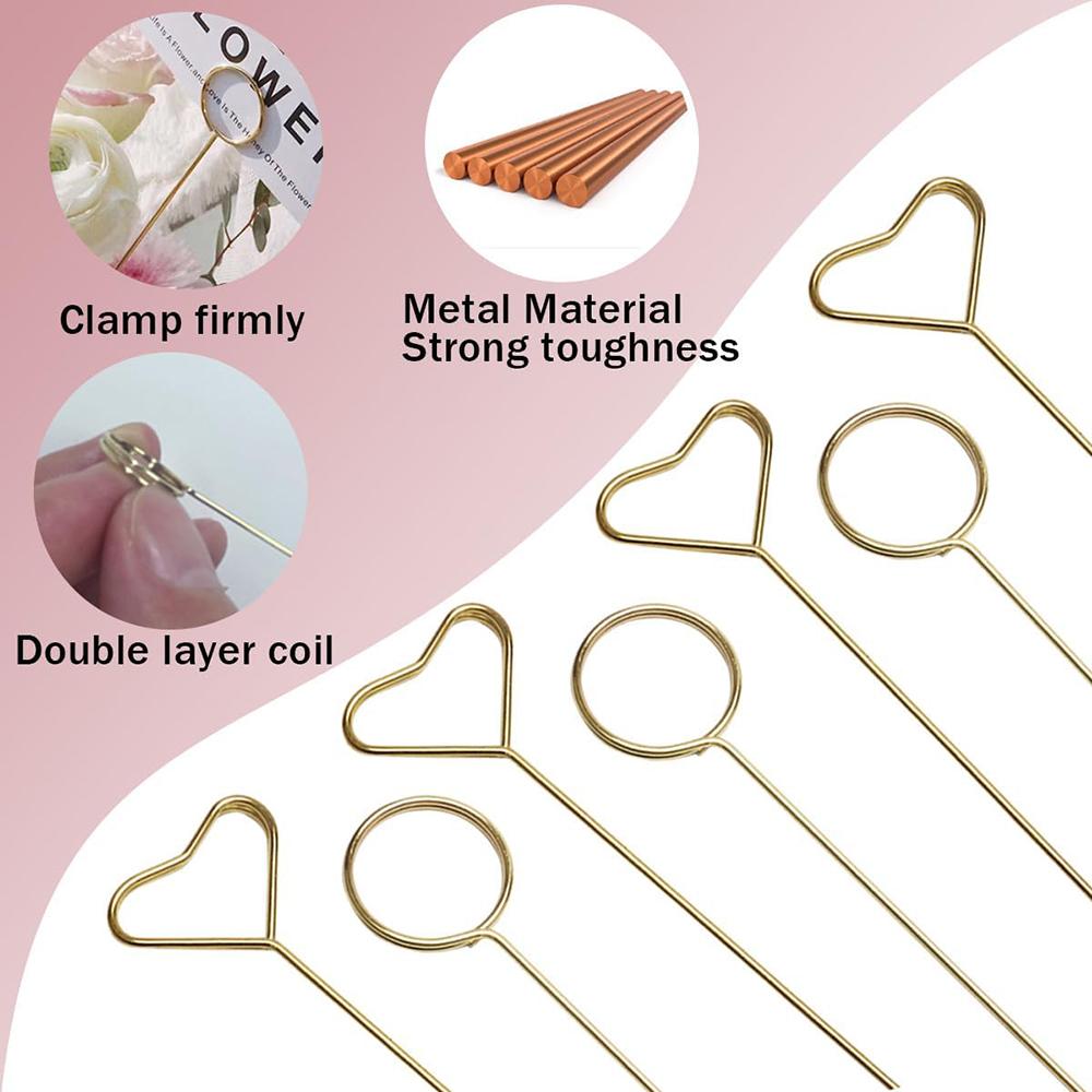 20/40Pcs Floral Card Holder Picks Metal Wire Place Card Holder Picture Holders Photo Stick Clip Floral Picks para festa de casamento