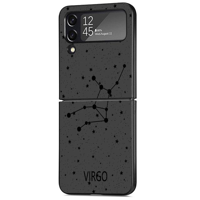 Twelve Constellations Luxury Case For Samsung Galaxy Z Flip 3 4 5G Funda ZFlip 3 Black PC Hard Back Phone Capas