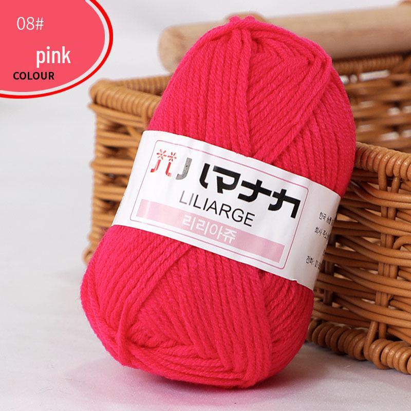 Korean Baby Milk Cotton Yarn: 4-Strand Crochet & Hand Knitting Yarn for Dolls, Infants, and Children.