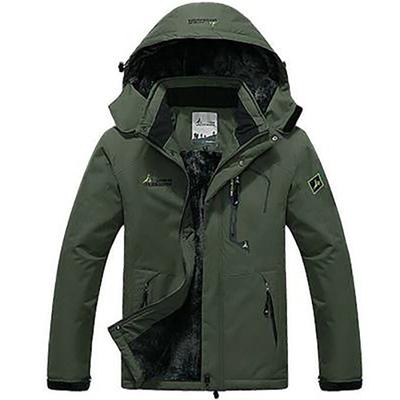 Men's Outdoor Cycling Jacket with Hood, Large Size, Plus Velvet and Thickened Couple's Windproof and Warm Cotton