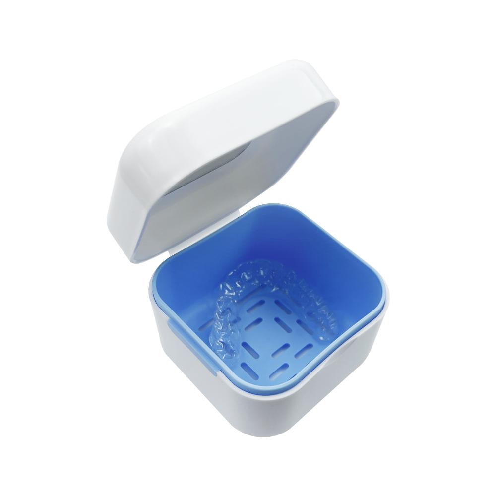 Denture Storage Box With Mirror Dental False Teeth Bath Box Organizer Mouth Guard Retainer Case Orthodontic Containers Oral Care