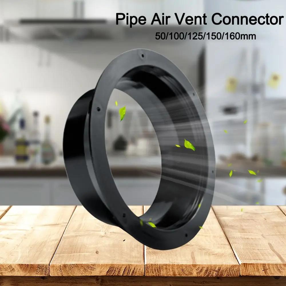 High Quality ABS Exhaust Duct Connector Flange Black Round Bevel Flange Adapter 50-160mm Pipe Air Vent Connector Kitchen