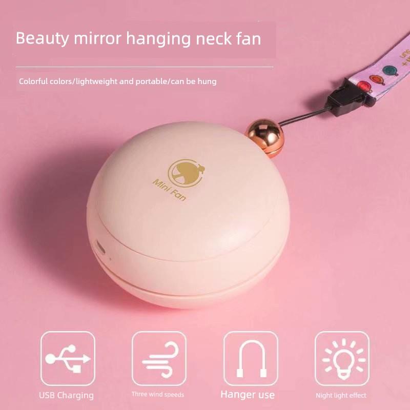 Summer Creative New Product Cartoon Capybara Neck Fan Mini Portable USB Charging Wearable Lanyard Electric Fan