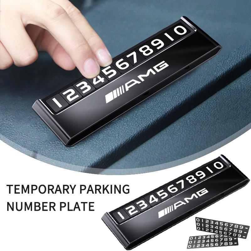 Car LOGO Parking Phone Number Plate Auto Interior Stickers for Mercedes Benz AMG W177 W176 X166 X167 C257 C218 X253 C118 C117 JR9