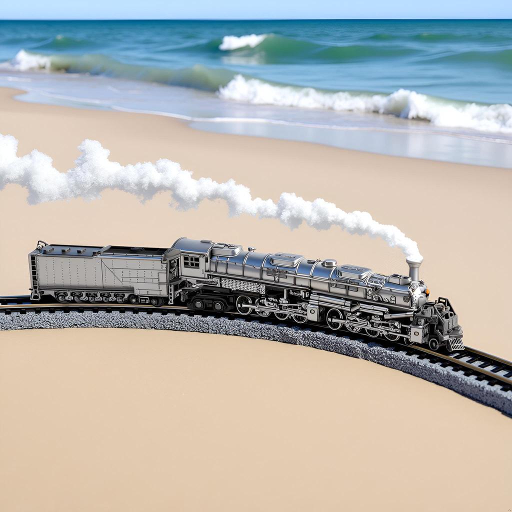 Piececool Puzzle 3D, Metalowa Lokomotywa Parowa Big Boy, Wymaga Montażu, Nie Wymaga Kleju, Trudność 5-gwiazdkowa, Poziom Średniozaawansowany/Dorosły