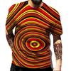 Geometric Shape Creative Design Colorful Vortex 3D Printed T-shirt Casual Street Men's T-shirt