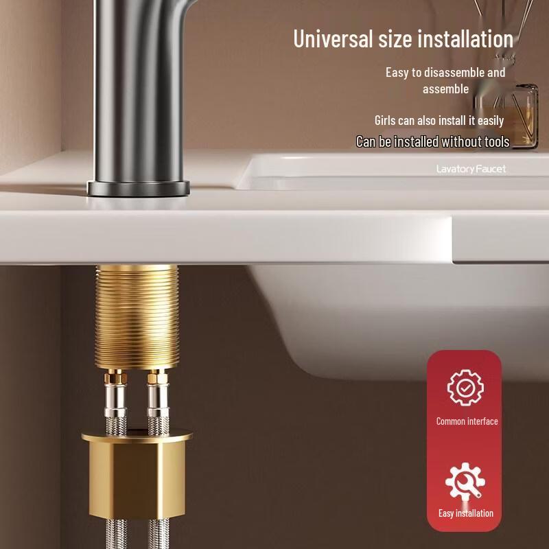 HANDUNYOU Black Stainless Steel Washbasin Faucet