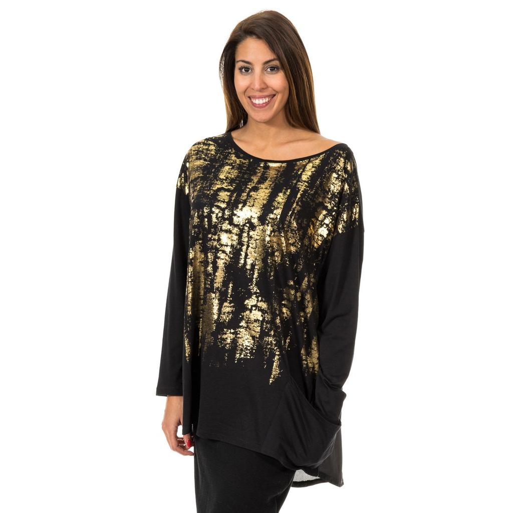 Camiseta manga larga cuello de barca 10DML0437 para Mujer