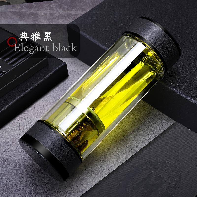 1PC,320ml Glass Tea Cup With Filter,Double Layer High Strength High Borosilicate Glass,Heat Resistant,High-end Gift Water Bottle