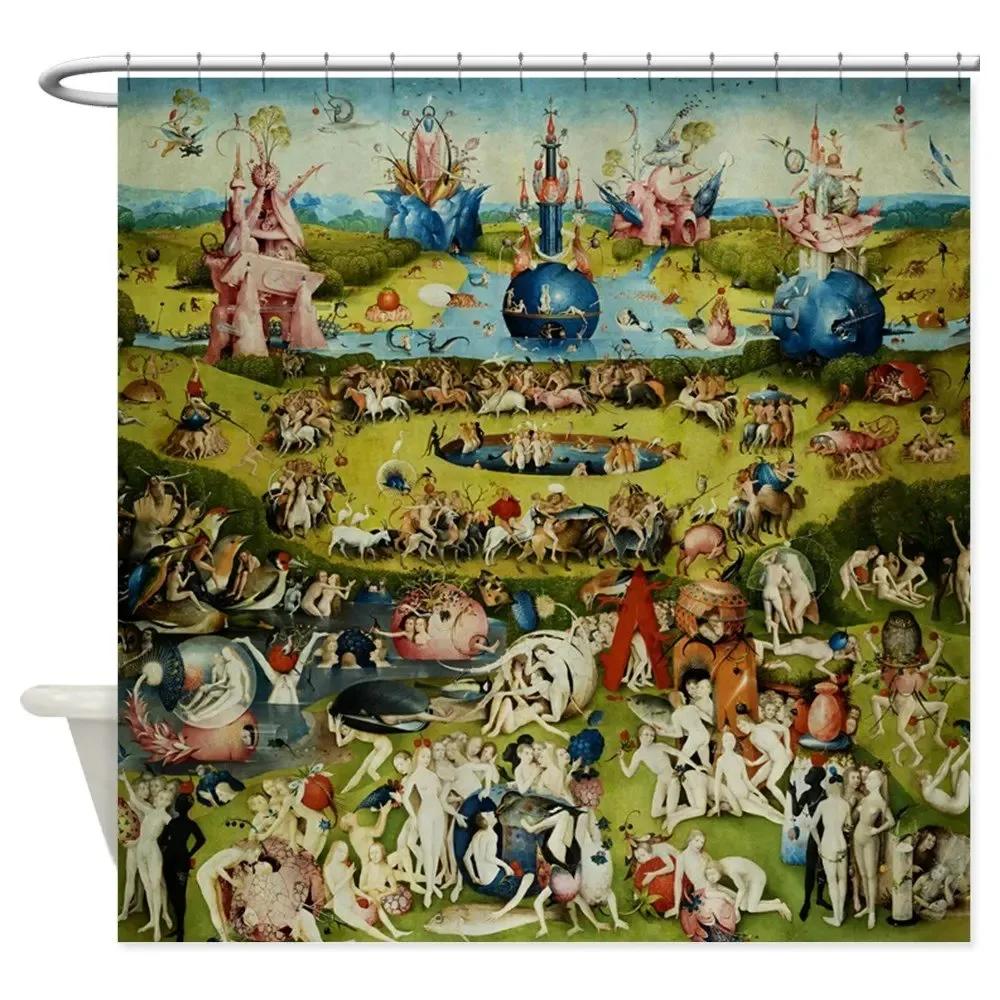 Garden of Earthly Delights By  Decorative Fabric Shower Curtain 90x180cm-35x70in
