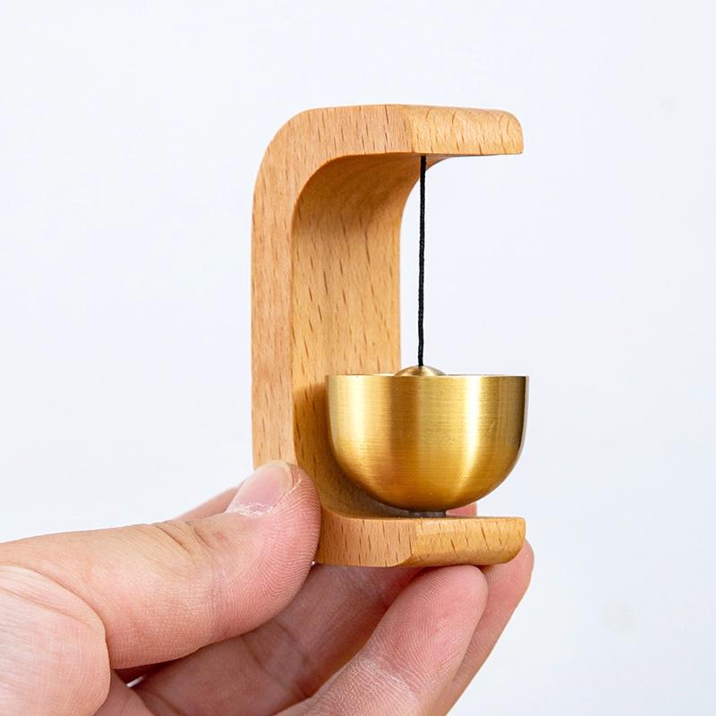 Japanese-Style Solid Wood Doorbell with Suction Cup - Entry Alert & Wind Chime Door Hanger