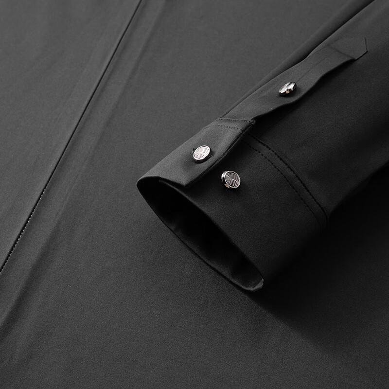 Dibinze Men's Plus Size Business Casual Long-Sleeve Zipper Shirt