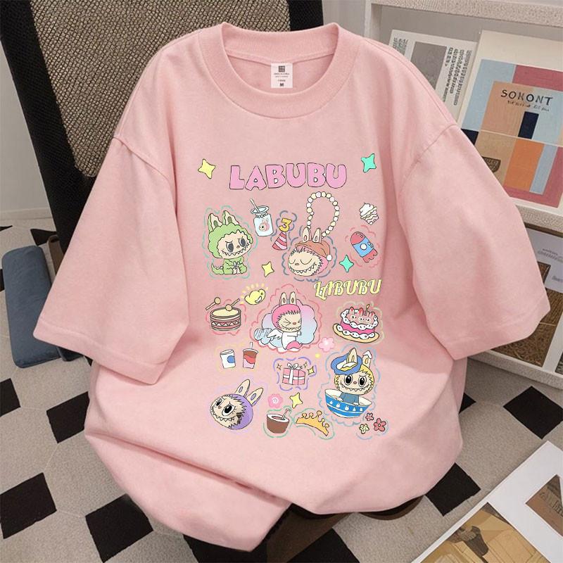 LABUBU summer loose unisex blouse short-sleeved T-shirt fashionable and trendy