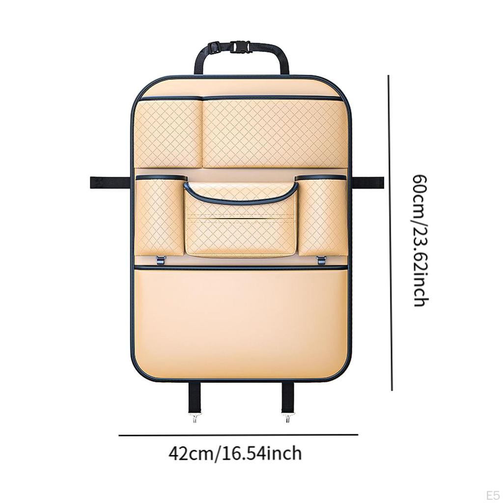 Backseat Organizer for Vehicles with Multiple Compartments and Hanging Feature