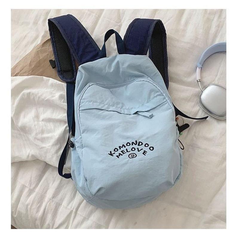 

Женский модный корейский рюкзак из нейлоновой парусины 2025 - Повседневная модная сумка большой вместимости Standard синий
