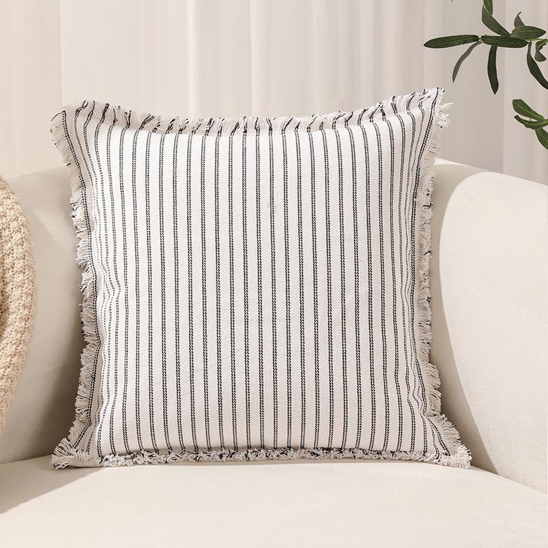 

New Polycotton Striped Edge Pillowcase Geometric Striped Pillowcase Without Core Multiple Sizes 45 * 45cm (excluding core)