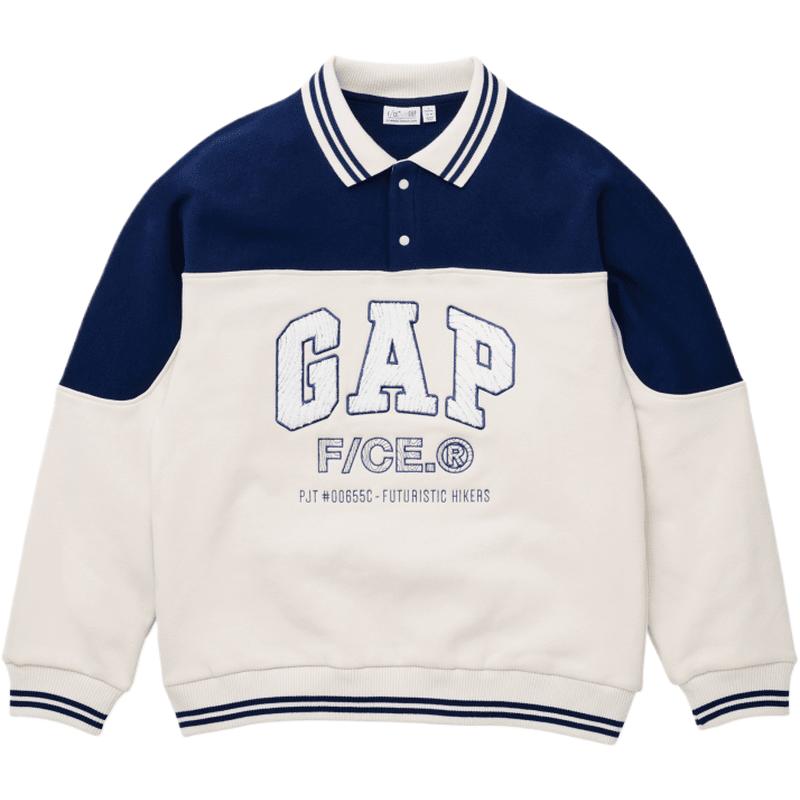 GAP F/CE Fall Winter Fleece Lined Lapel Color Block Fleece Sweatshirt Men's 680249