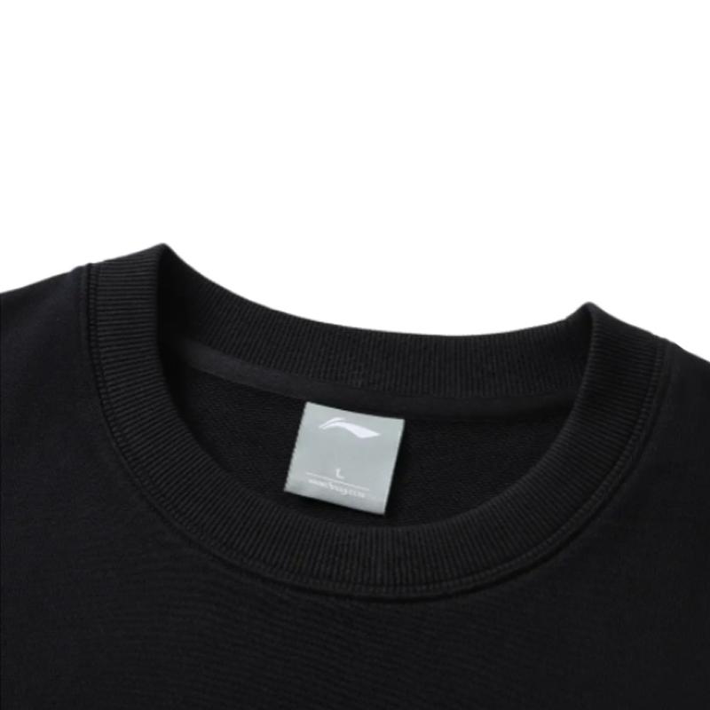 Li Ning Letter Logo Printed Fashion Loose Versatile Round Neck Pullover Long Sleeve Sweatshirt Casual Sports Suit AWDUC43-1+AKLU881-1