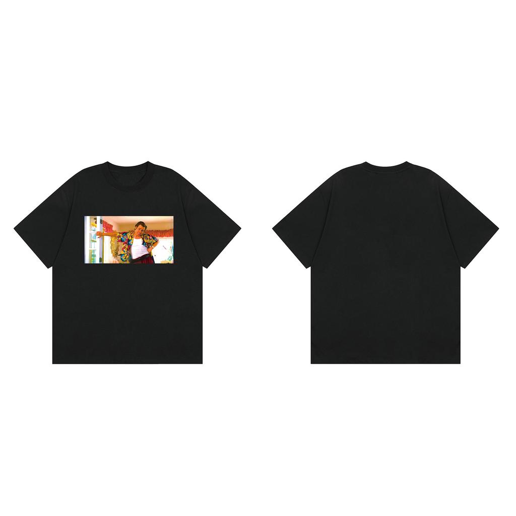 Trendy brand PALACE Jim Carrey movie character triangle print men's and women's loose casual summer short-sleeved T-shirt t