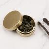 Leak-Proof Brass Medicine & Tea Storage Can - Portable Travel Jar with Threaded Seal, Multi-functional for Business Trips