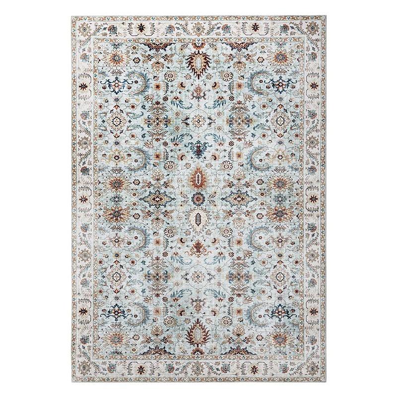 Light Luxury Vintage Living Room Carpet Coffee Tables Area Foot Mat Washable Kitchen Non-Slip Doormat Decoration Rug for Bedroom