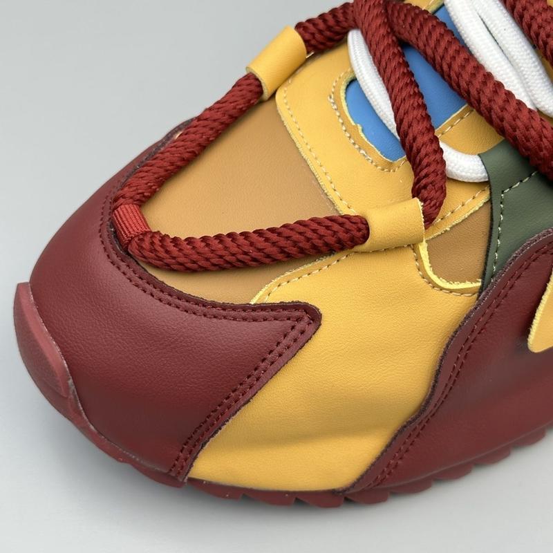 Golden Sapling Retro Mixed Colors Men Shoes Tide Thick Bottom Men's Vulcanize Shoes Outdoor Leisure Street Leather Footwear Man